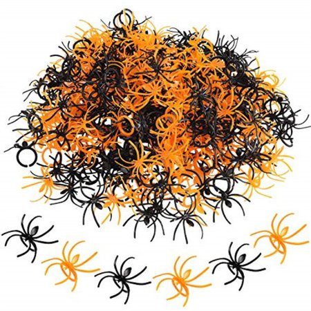 200 pieces halloween plastic spider rings spider cupcake topper black and orange spider rings for halloween party favors - Walmart.com - Walmart.com