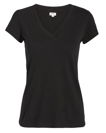 L'Agence | Becca V-Neck Cotton T-Shirt | INTERMIX®