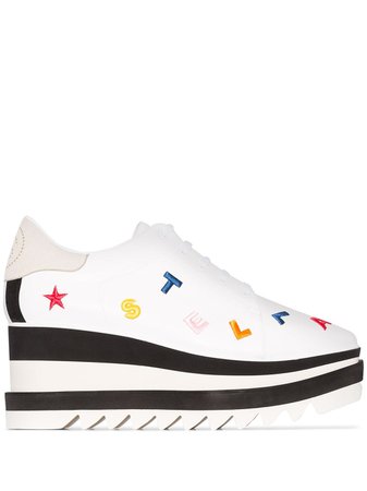 Stella McCartney Elyse Embroidered Flatform Sneakers - Farfetch