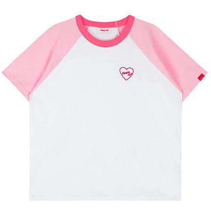 pink heart club raglan t-shirt – boogzel