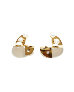 Pearl Abstract Disc Earrings – Rodarte