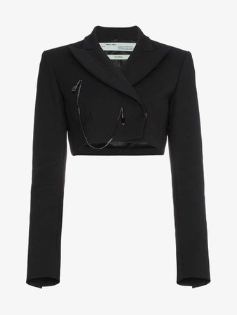 Off-White cropped blazer with chain On Sale | Browns