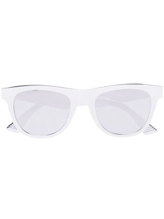 Bottega Veneta Eyewear ribbon detail D-frame sunglasses silver BV1052S - Farfetch