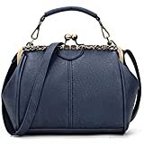 Segater® Women Retro Hollow Oil Wax PU Leather Handbag Kiss Lock Crossbody Purse Vintage Messenger Bag Tote: Handbags: Amazon.com