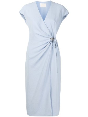 Shop blue Dion Lee gathered wrap dress with Express Delivery - Farfetch