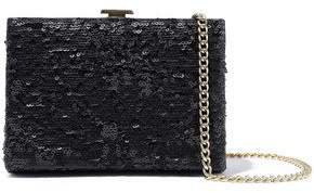 Sequined Leather Box Clutch