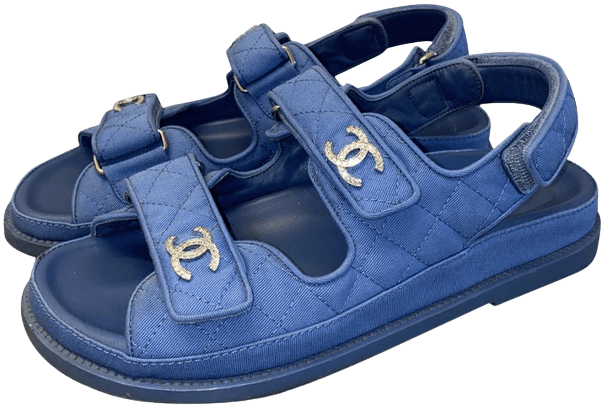 Chanel - Dad Sandals Blue Cloth Sandals