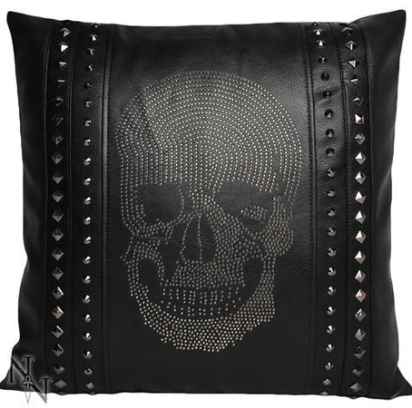 Goth Cushion - Diamante Skull and Studs | Event Prop Hire