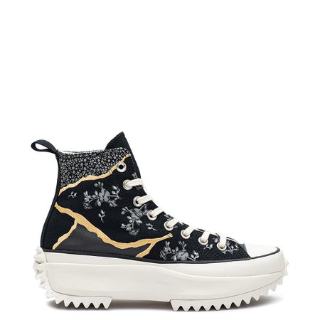 Converse Run Star Hike Platform Sneaker - Black / Gold / Floral | JourneysCanada