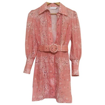 Linen mini dress Zimmermann Pink size 6 UK in Linen - 8258670