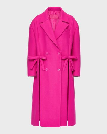 Valentino Wool Coat w/ Bow Details | Neiman Marcus