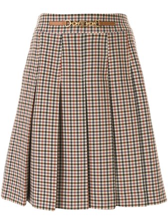 Tory Burch Pleated Gingham Skirt - Farfetch