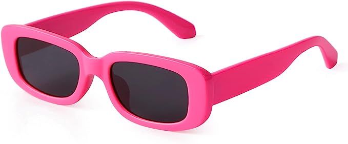 Amazon.com: ADE WU Rectangle Sunglasses for Women Men Retro 90s Sunglasses Trendy Black Tortoise Shell Glasses Y2K (Hot Pink) : Clothing, Shoes & Jewelry