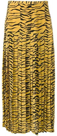 Rixo London tiger print pleated skirt