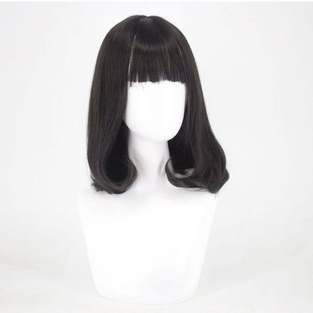 Korean Hair Wig Medium Long Black Rambut Hitam Wig Bob Panjang Japanese Cute Cosplay, Health & Beauty, Hair Care on Carousell