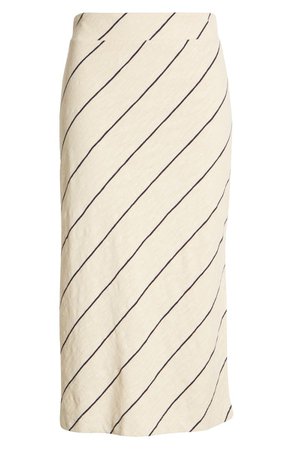 Lou & Grey Diagonal Stripe Midi Skirt | Nordstrom