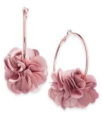 large pink flower hoop earrings - Google Search