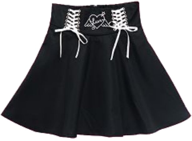 lace up black skirt