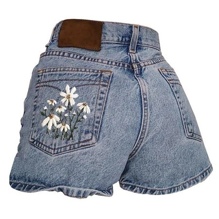 flower jeans shorts