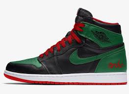 jordan 1 pine green with red laces