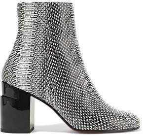 Keyla Snake-effect Leather Ankle Boots