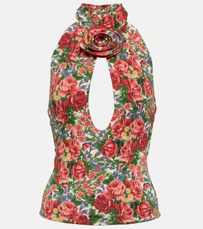 Floral Halterneck Top in Multicoloured - Magda Butrym | Mytheresa