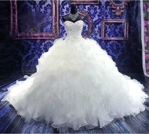 Luxurious White Bridal Gowns Sweetheart Beaded Ball Gown Wedding Dress Custom | eBay