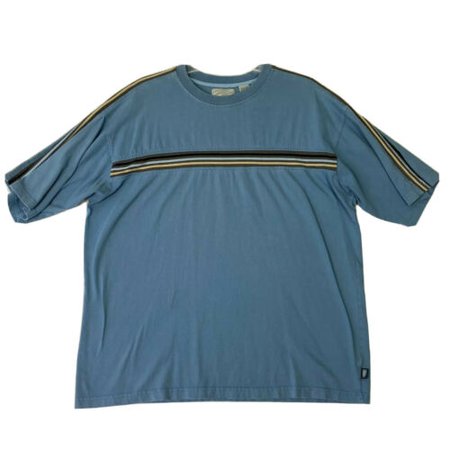 Mens Vintage T-shirt Y2k 200s Stripe Mens Size XL Point Zero Skater Crew Blue | eBay