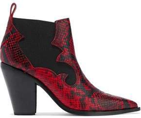 Kaleb Snake-effect Leather Ankle Boots