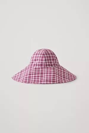 HAT WITH WIDE BRIM - pink / white - Hats - COS WW
