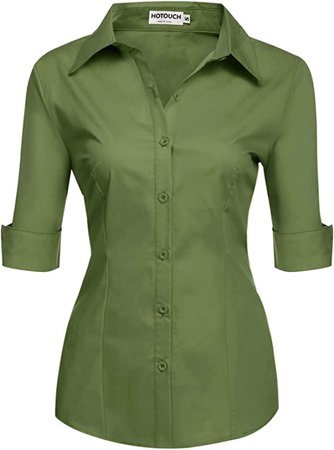 Khaki Green Button Down Shirt