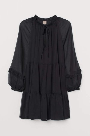 H&M+ Chiffon Dress - Black