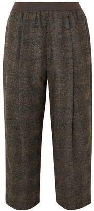 Cropped Checked Boucle Pants