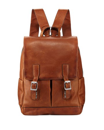 Frye Oliver Leather Buckle Backpack