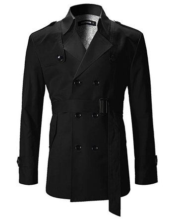 FLATSEVEN Mens Slim Fit Designer Casual Trench Coat at Amazon Men’s Clothing store: