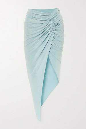 Alexandre Vauthier | Asymmetric ruched crystal-embellished stretch-jersey skirt | NET-A-PORTER.COM