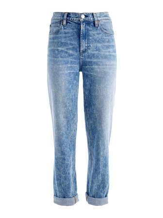 George High Rise Roll Cuff Jean In Rocky Blues | Alice And Olivia