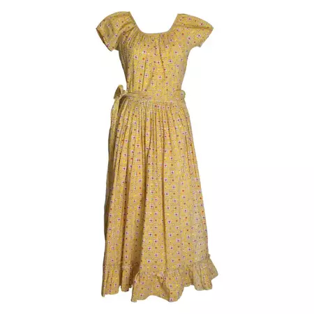 Vintage Cotton Summer Gown For Sale at 1stDibs | vintage cotton summer dresses, cotton gown for summer