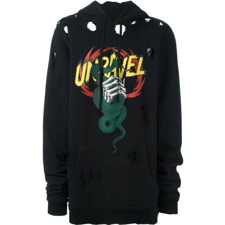 Unravel Project logo print distressed hoodie ($484)