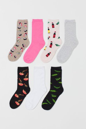 7-pack Socks - Pink/sushi - Ladies | H&M US