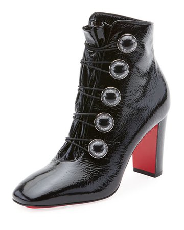 Christian Louboutin Lady See Patent Button Red Sole Bootie | Neiman Marcus