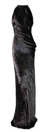 F/W 1999 Gucci by Tom Ford Gunmetal Gray Velvet Long Gown Dress | My Haute Wardrobe