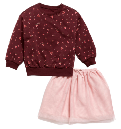 sweatshirt skirt toddler outfit