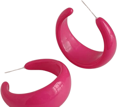 pink shein hoop earrings