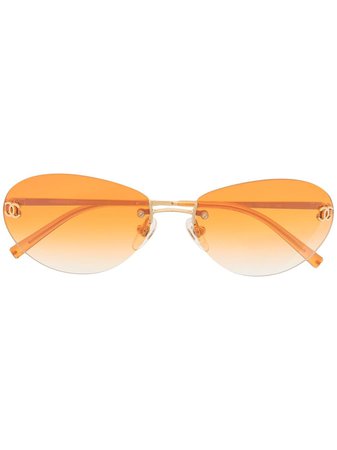 Chanel Pre-Owned Ovala Solglasögon Från 1990-talet - Farfetch