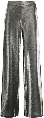metallic wide-leg trousers
