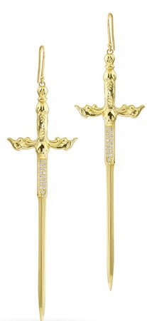 Gold Sword Earrings