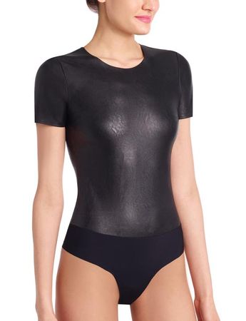 Women's Faux Leather Tee Bodysuit | Commando®