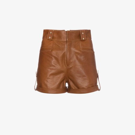 Rider Ladies Brown Pamela mini leather shorts