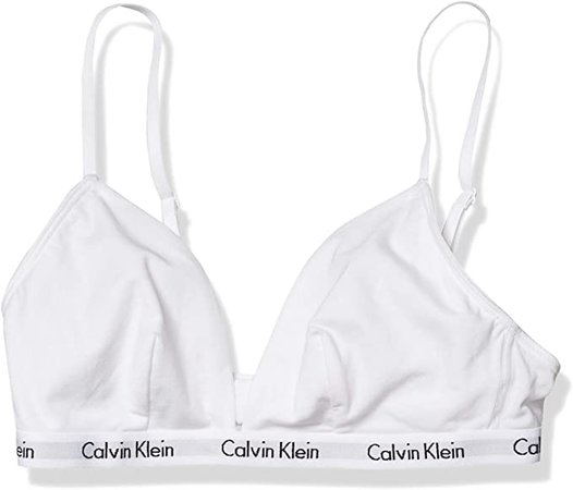 Calvin Klein Women's Carousel Triangle Bralette, Grey, L at Amazon Women’s Clothing store